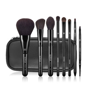 SIXPLUS 8Pcs Black Makeup Brush set