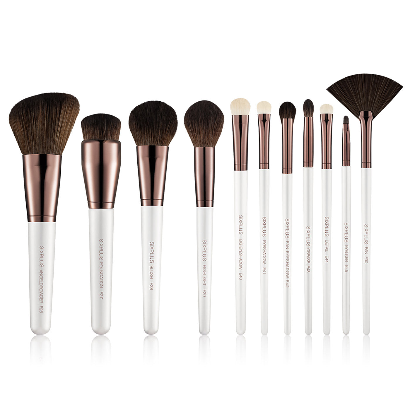 Sixplus 11pcs elegant white pearl Travel  makeup brush set