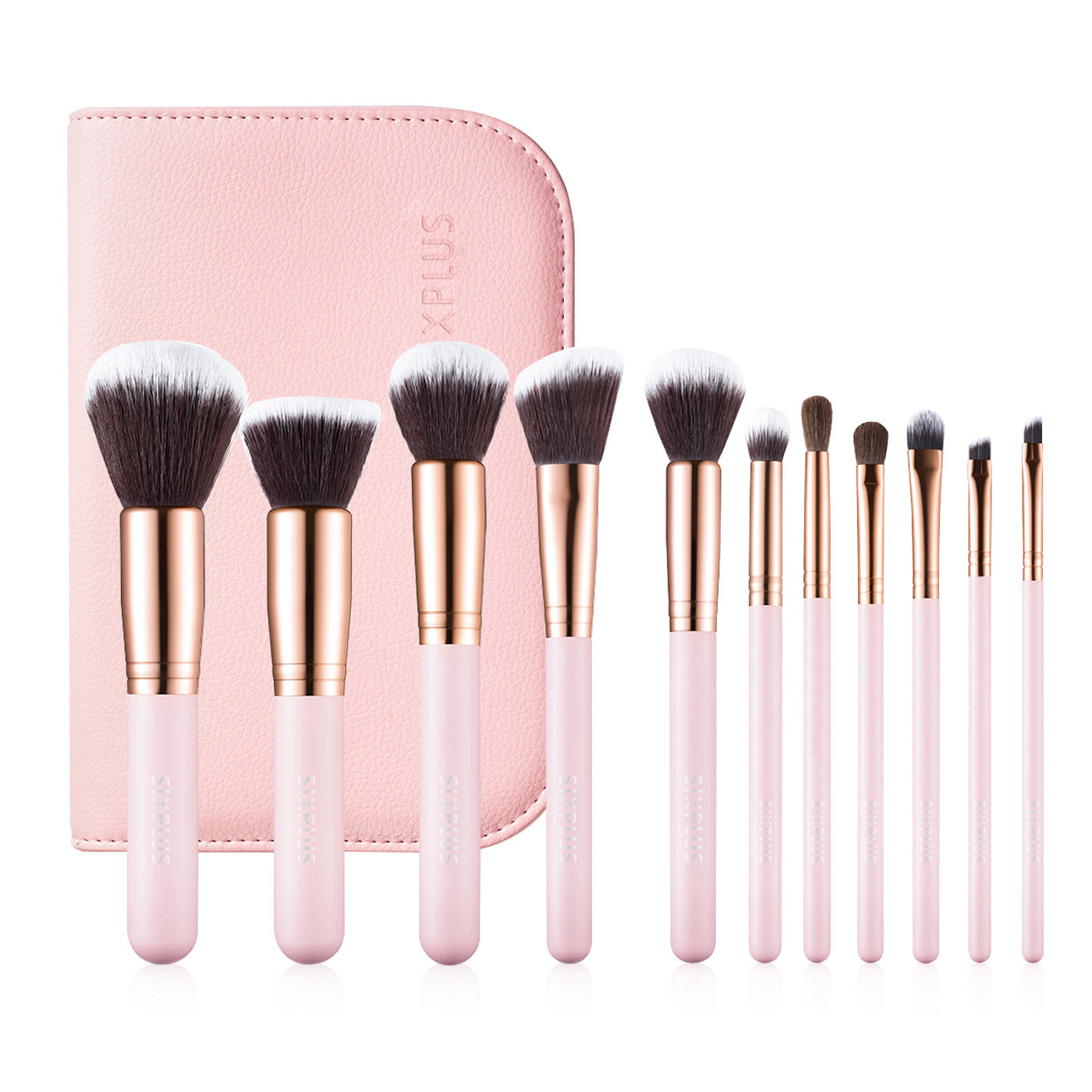 SIXPLUS 11Pcs Royal Golden Makeup Brush Set With Portable Storage Bag