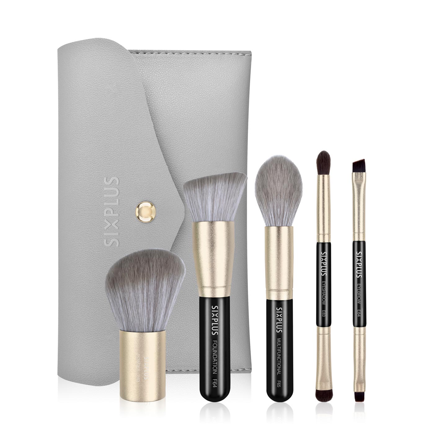 SIXPLUS 5PCS Portable Makeup Brush Set