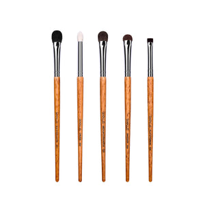 5pcs wood grain makeup brush set
