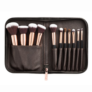 SIXPLUS 11Pcs Royal Golden Makeup Brush Set With Portable Storage Bag
